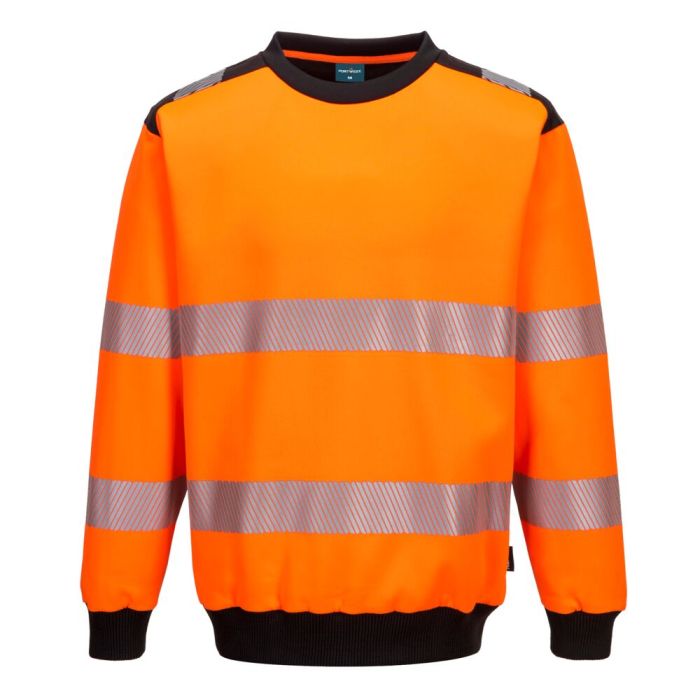 Portwest PW3 HI-VIS KÖRNYAKÚ PULÓVER, narancs/fekete | Adgift Reklámajándéktól Portwest PW3 HI-VIS KÖRNYAKÚ PULÓVER, narancs/fekete