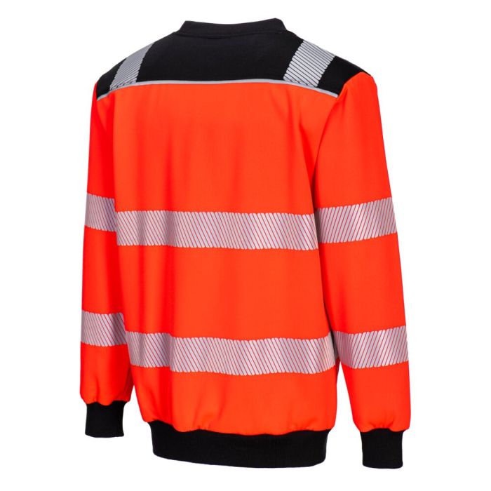 Portwest PW3 HI-VIS KÖRNYAKÚ PULÓVER, piros/fekete | Adgift Reklámajándéktól Portwest PW3 HI-VIS KÖRNYAKÚ PULÓVER, piros/fekete