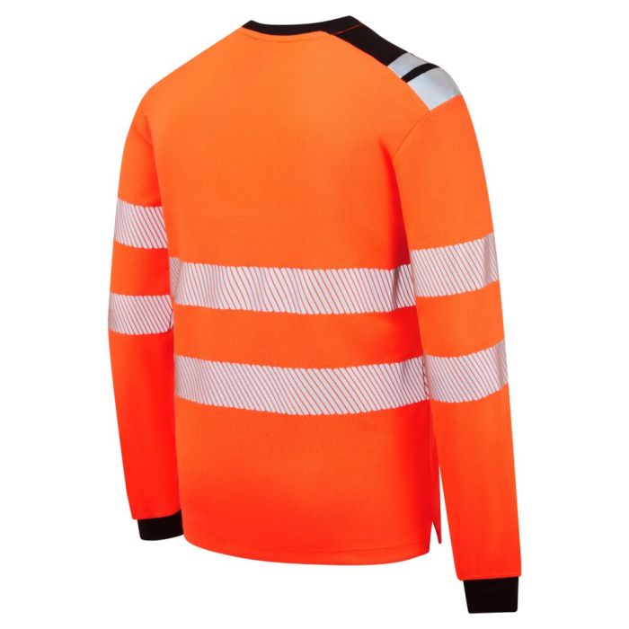 Portwest PW3 Modaflame Knit HVO FR hosszú ujjú póló, narancs/fekete