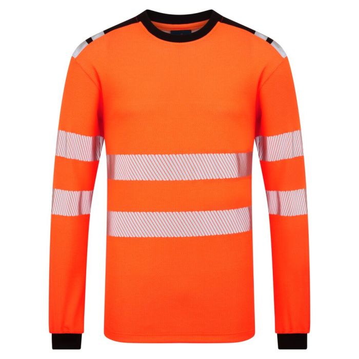 Portwest PW3 Modaflame Knit HVO FR hosszú ujjú póló, narancs/fekete