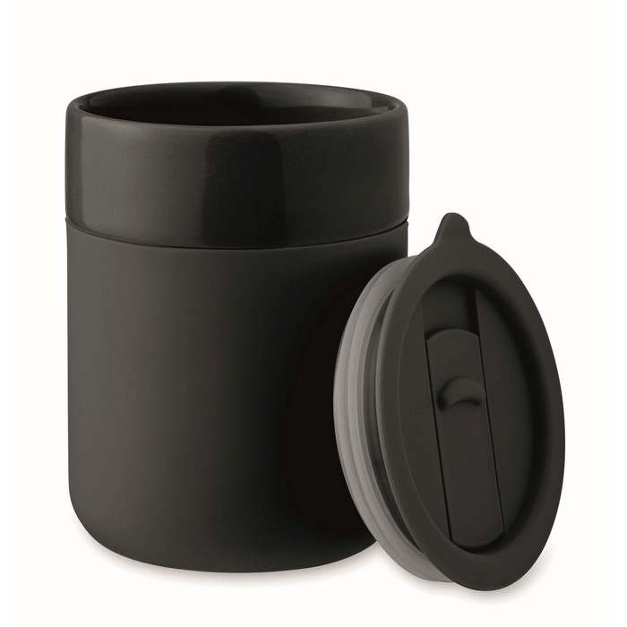 Reklámajándék | Qeram Kerámia pohár 330 ml, fekete