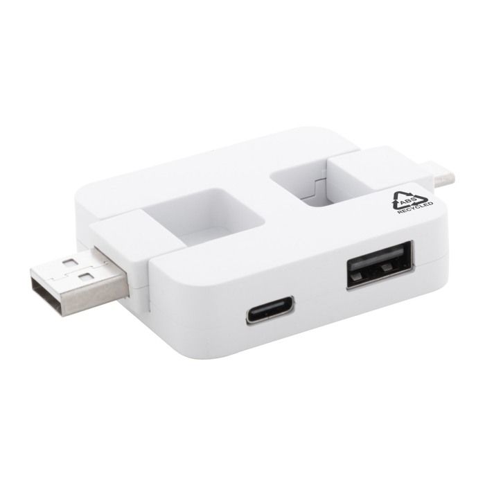 Reklámajándék | Rahubu RABS USB hub, fehér