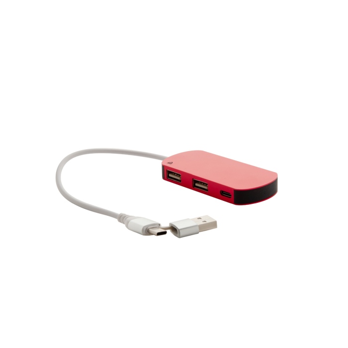 Reklámajándék | Raluhub USB hub, piros