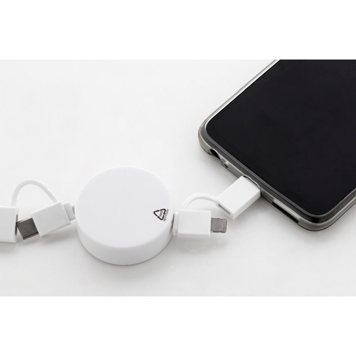 Reklámajándék | Rascop RABS USB töltőkábel, fehér
