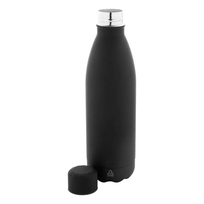 Reklámajándék | Refill Soft újrahasznosított rozsdamentes acél kulacs, fekete, 790 ml