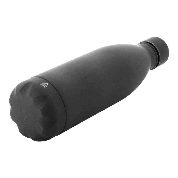 Reklámajándék | Refill Soft újrahasznosított rozsdamentes acél kulacs, fekete, 790 ml