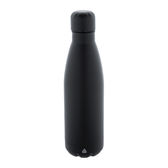Reklámajándék | Refill újrahasznosított rozsdamentes acél kulacs, fekete, 790 ml