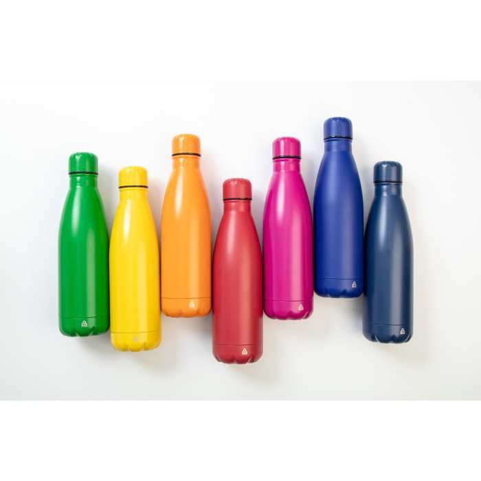 Reklámajándék | Refill újrahasznosított rozsdamentes acél kulacs, narancssárga, 790 ml