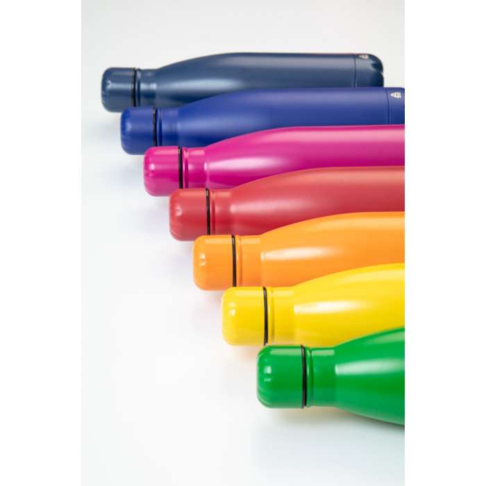 Reklámajándék | Refill újrahasznosított rozsdamentes acél kulacs, narancssárga, 790 ml