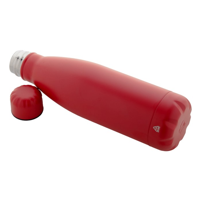 Reklámajándék | Refill újrahasznosított rozsdamentes acél kulacs, piros, 790 ml