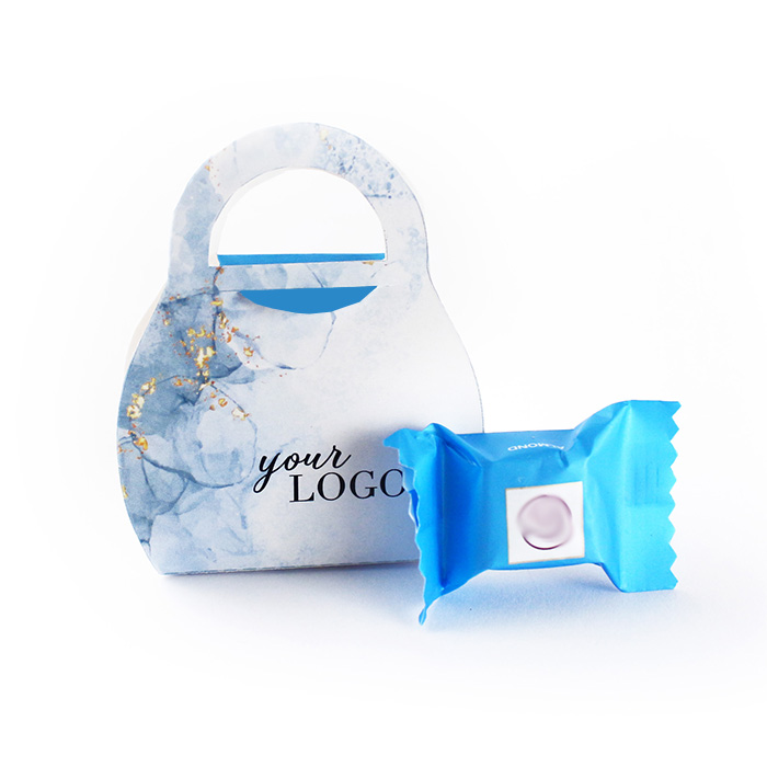 Logózott Reklámcsoki: Csokikocka egyedi táska dobozban