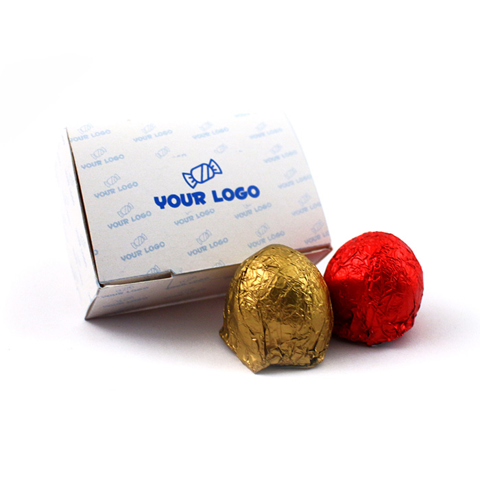 TOP Reklámédesség: Marcipán ízű golyó (alkoholos töltelékkel) logózott dobozban