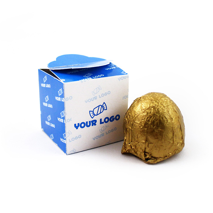 Logózott Reklámcsoki: Marcipán ízű golyó (alkoholos töltelékkel) mini dobozban