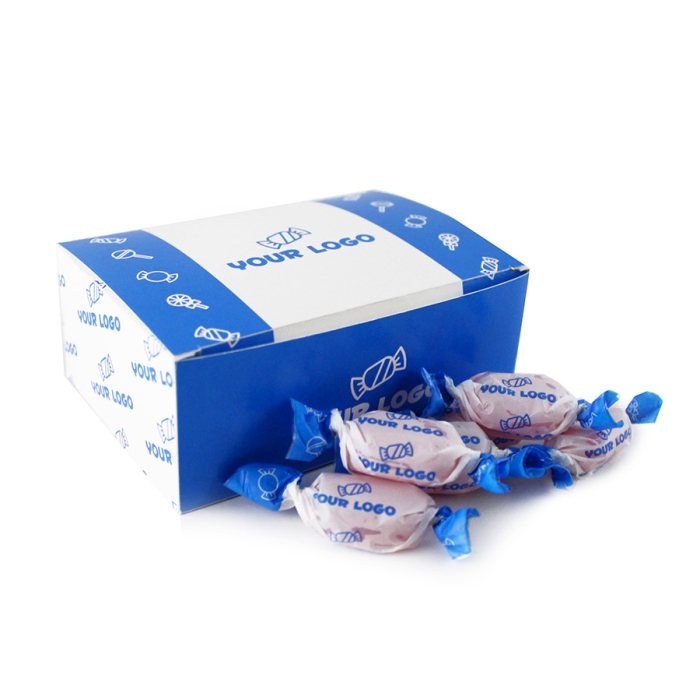 Emblémázható Céges Csoki: Reklámcukor egyedi papírdobozban