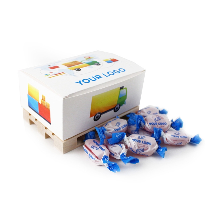 Promóciós Reklám Csokoládé: Reklámcukor mini raklapon