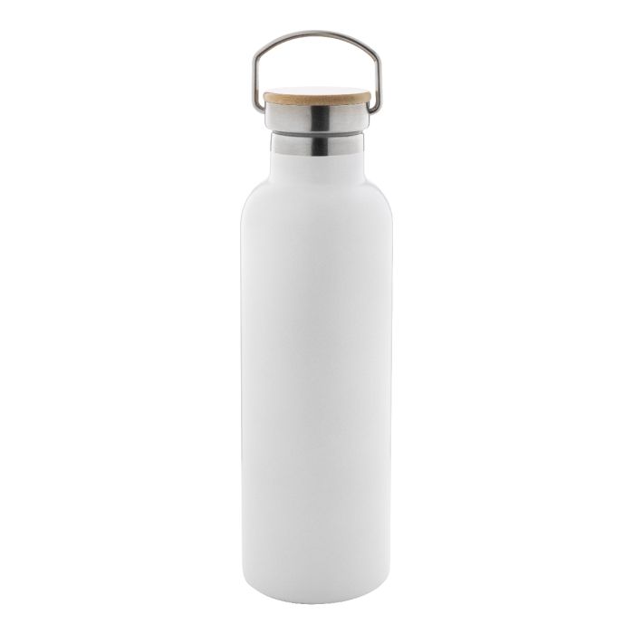 Reklámajándék | Renaslu L újrahasznosított rozsdamentes acél termosz, fehér