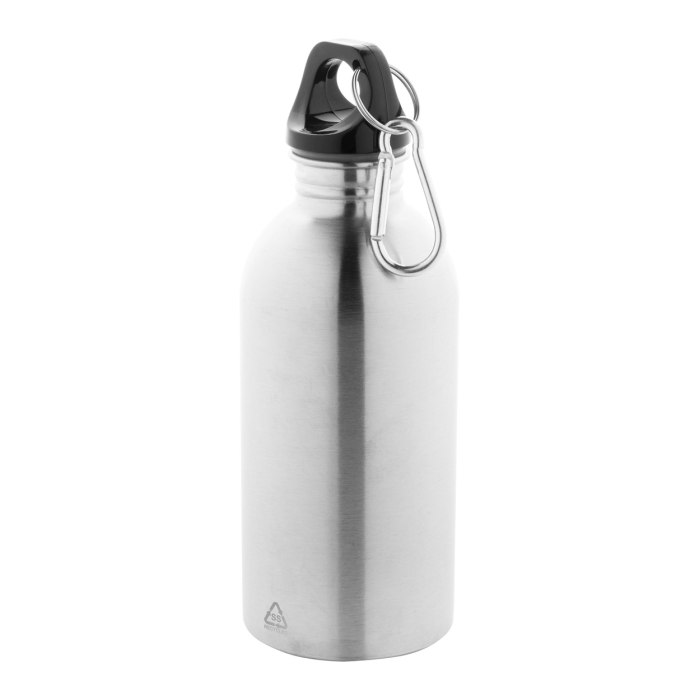 Reklámajándék | Ressuto újrahasznosított rozsdamentes acél kulacs, ezüst, 400 ml