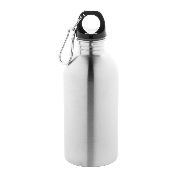 Reklámajándék | Ressuto újrahasznosított rozsdamentes acél kulacs, ezüst, 400 ml
