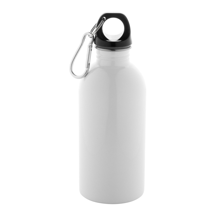 Reklámajándék | Ressuto újrahasznosított rozsdamentes acél kulacs, fehér, 400 ml