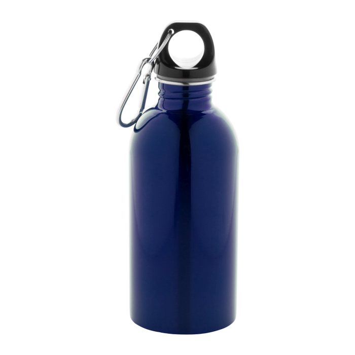 Reklámajándék | Ressuto újrahasznosított rozsdamentes acél kulacs, kék, 400 ml