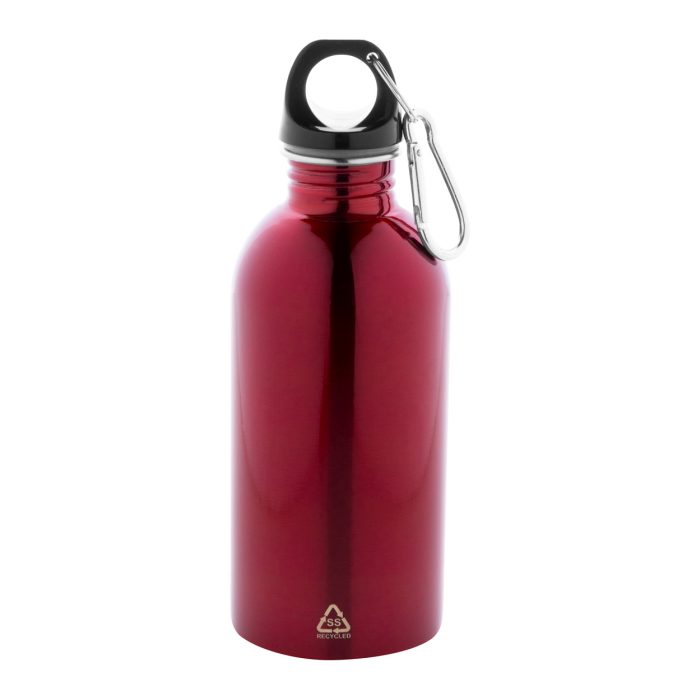 Reklámajándék | Ressuto újrahasznosított rozsdamentes acél kulacs, piros, 400 ml