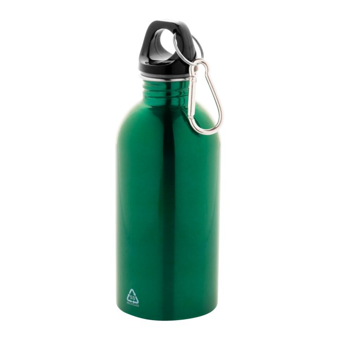 Reklámajándék | Ressuto újrahasznosított rozsdamentes acél kulacs, zöld, 400 ml