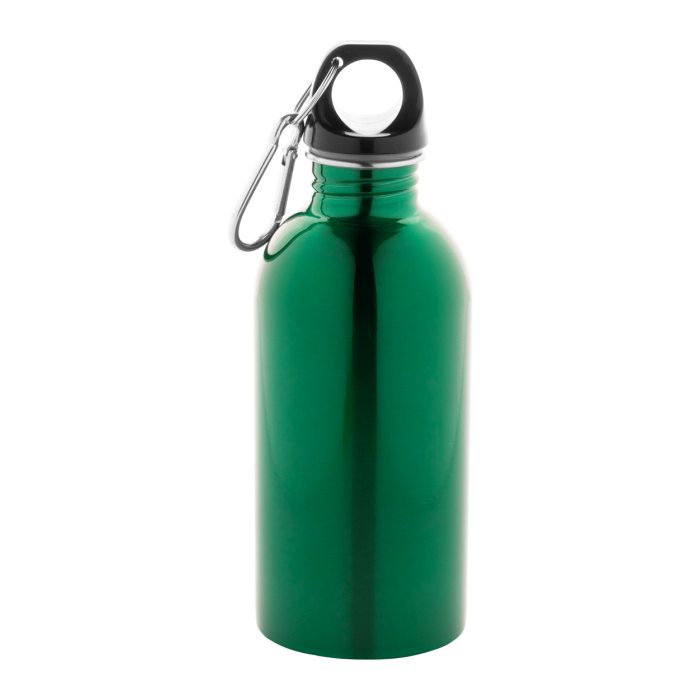 Reklámajándék | Ressuto újrahasznosított rozsdamentes acél kulacs, zöld, 400 ml