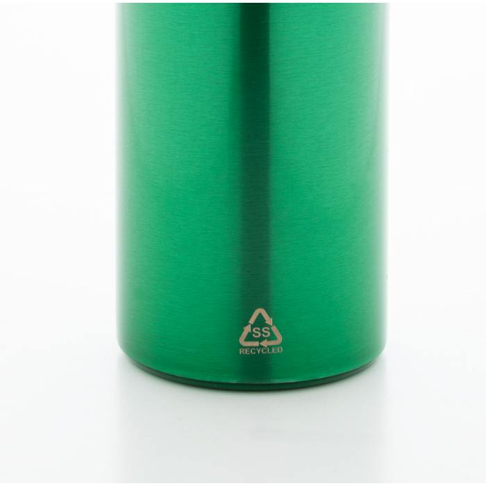 Reklámajándék | Ressuto újrahasznosított rozsdamentes acél kulacs, zöld, 400 ml