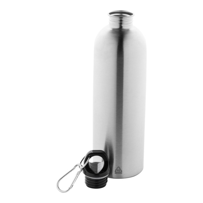 Reklámajándék | Ressuto XL újrahasznosított rozsdamentes acél kulacs, ezüst, 750 ml