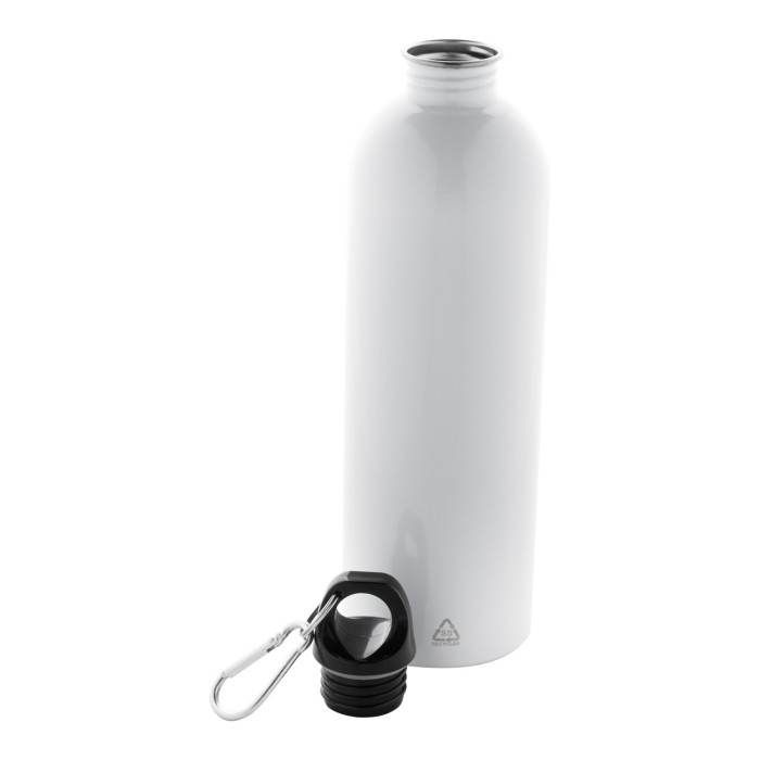 Reklámajándék | Ressuto XL újrahasznosított rozsdamentes acél kulacs, fehér, 750 ml