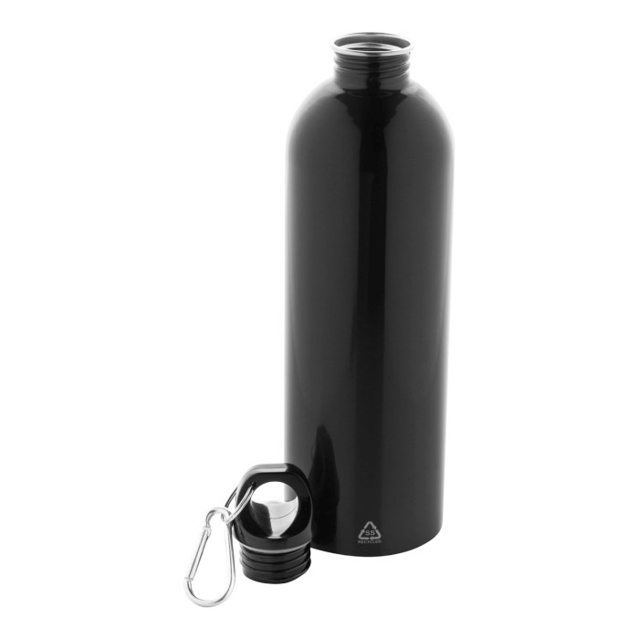 Reklámajándék | Ressuto XL újrahasznosított rozsdamentes acél kulacs, fekete, 750 ml