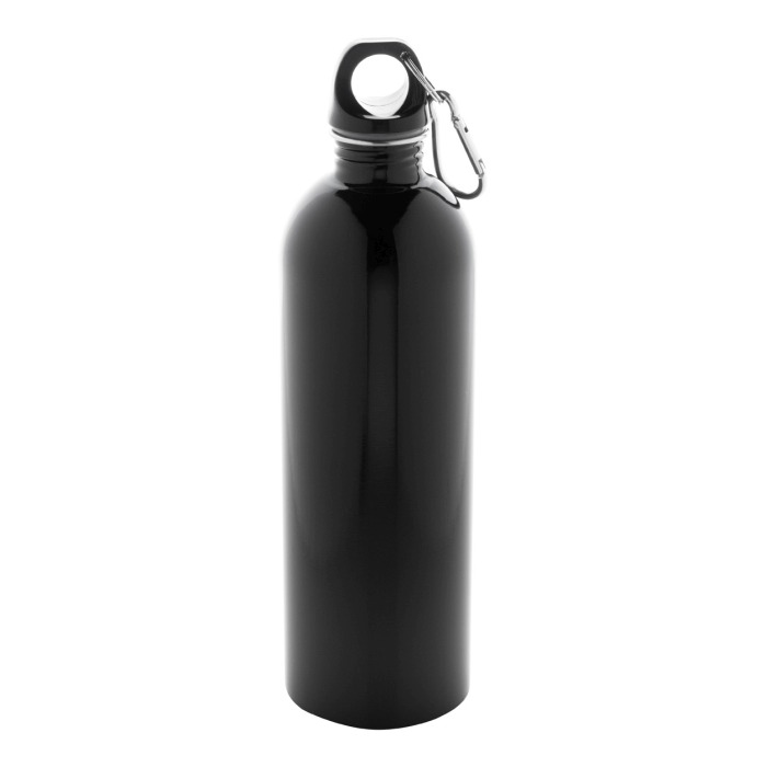 Reklámajándék | Ressuto XL újrahasznosított rozsdamentes acél kulacs, fekete, 750 ml