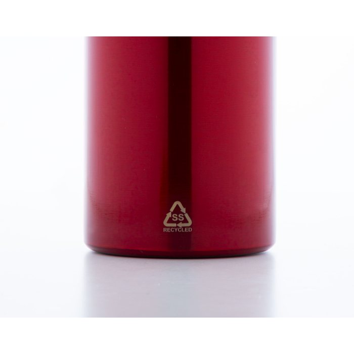 Reklámajándék | Ressuto XL újrahasznosított rozsdamentes acél kulacs, piros, 750 ml