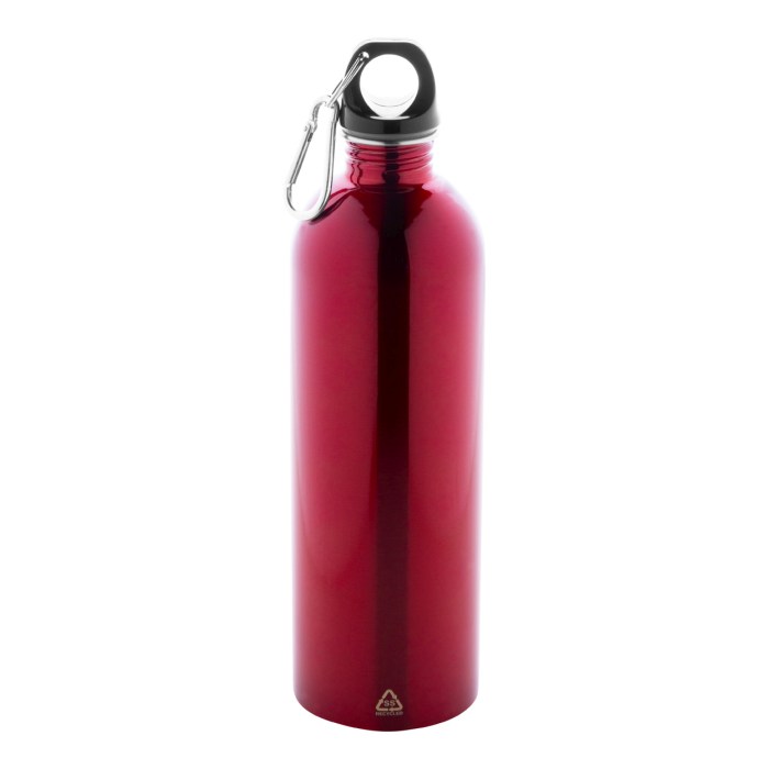 Reklámajándék | Ressuto XL újrahasznosított rozsdamentes acél kulacs, piros, 750 ml