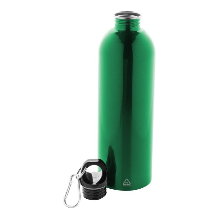 Reklámajándék | Ressuto XL újrahasznosított rozsdamentes acél kulacs, zöld, 750 ml