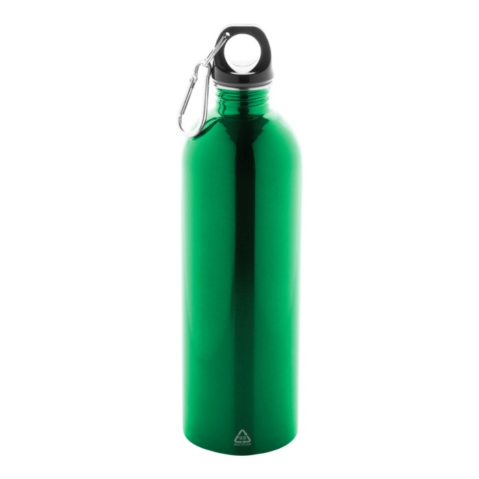 Reklámajándék | Ressuto XL újrahasznosított rozsdamentes acél kulacs, zöld, 750 ml