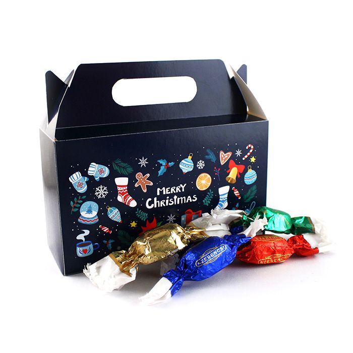 Céges Reklám csoki: Retro szaloncukor táska dobozban