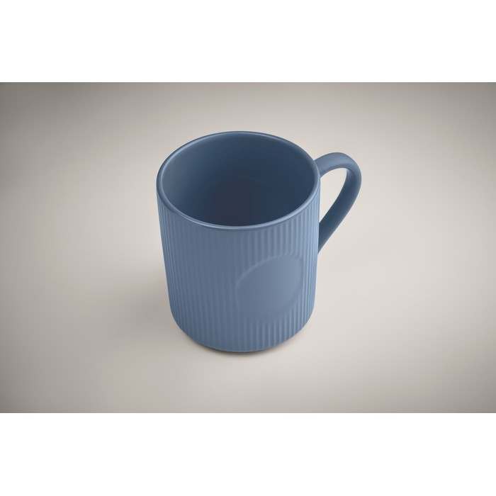 Reklámajándék | Ribmug Bordázott kerámia bögre 340 ml, kék