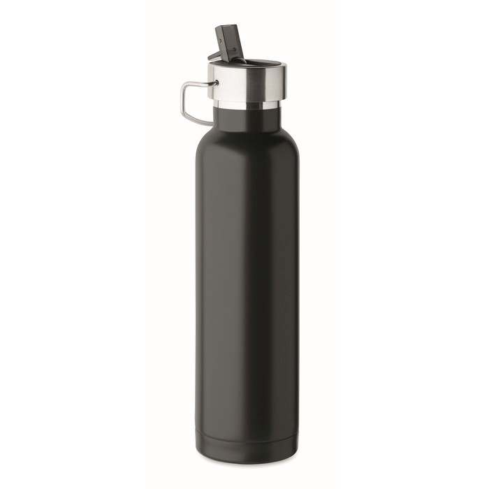 Riflow Duplafalú termoszpalack 660 ml, fekete | Reklámajándék, reklámtárgy, céges ajándék, egyedi reklámajándék Reklámajándék | Riflow Duplafalú termoszpalack 660 ml, fekete