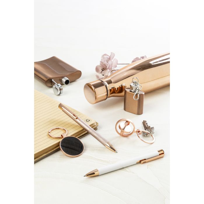 Roppar Oro újrahasznosított rozsdamentes acél rézszigetelt termosz, rózsaszín | Reklámajándék, reklámtárgy, céges ajándék, egyedi reklámajándék Reklámajándék | Roppar Oro újrahasznosított rozsdamentes acél rézszigetelt termosz, rózsaszín