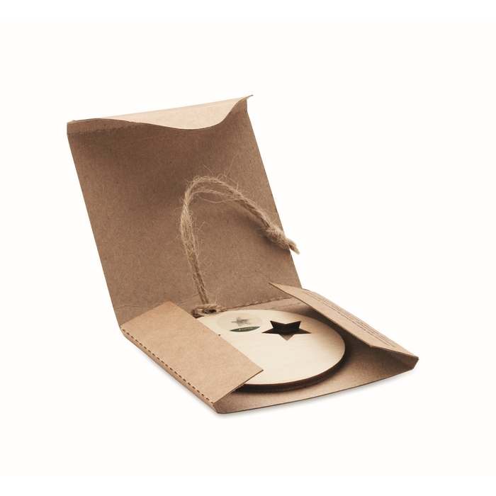 Reklámajándék | Roseed Gömb dísz lucfenyő magokkal, natúr