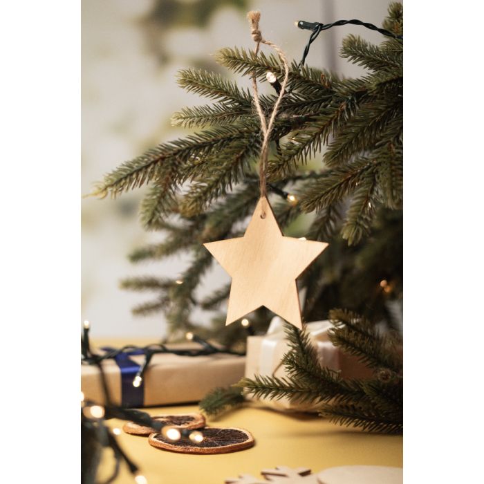Reklámajándék | Rosvik karácsonyfadísz, csillag, natúr