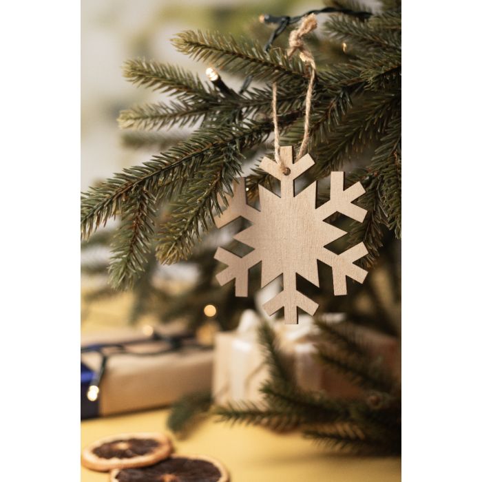 Reklámajándék | Rosvik karácsonyfadísz, hópehely, natúr