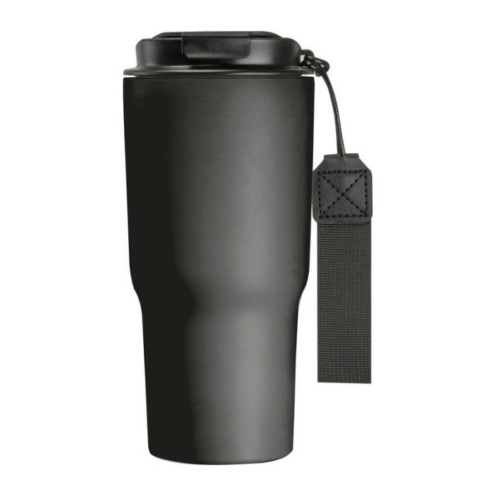 Rozsdamentes acél termosz pohár, 550 ml, fekete | Reklámajándék, reklámtárgy, céges ajándék, egyedi reklámajándék Reklámajándék | Rozsdamentes acél termosz pohár, 550 ml, fekete