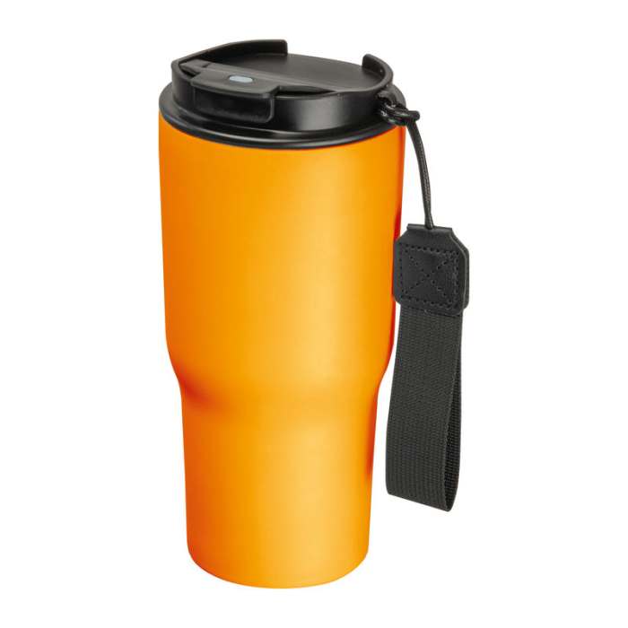 Rozsdamentes acél termosz pohár, 550 ml, narancssárga | Reklámajándék, reklámtárgy, céges ajándék, egyedi reklámajándék Reklámajándék | Rozsdamentes acél termosz pohár, 550 ml, narancssárga
