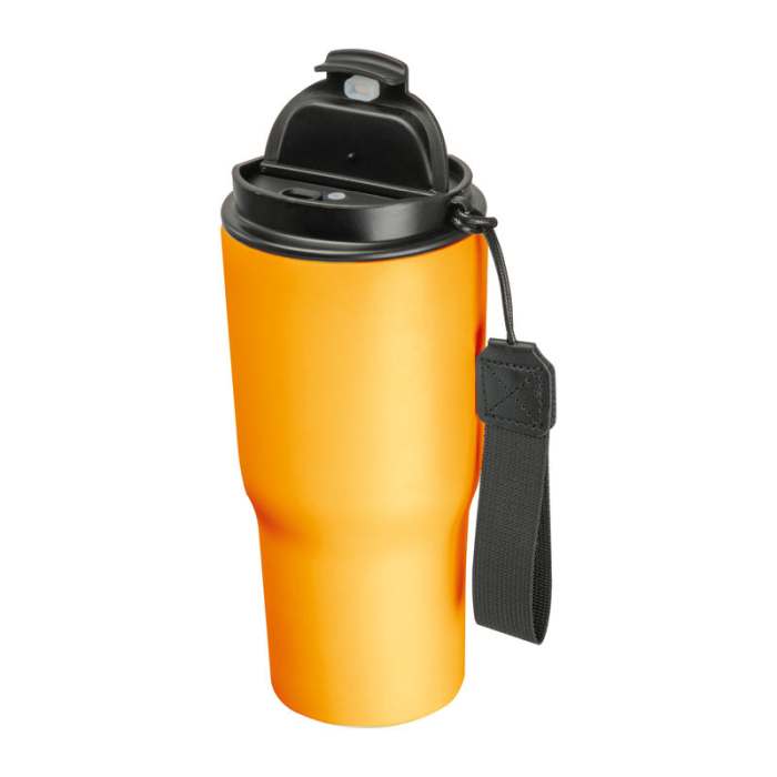 Rozsdamentes acél termosz pohár, 550 ml, narancssárga | Reklámajándék, reklámtárgy, céges ajándék, egyedi reklámajándék Reklámajándék | Rozsdamentes acél termosz pohár, 550 ml, narancssárga