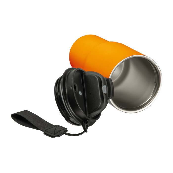 Rozsdamentes acél termosz pohár, 550 ml, narancssárga | Reklámajándék, reklámtárgy, céges ajándék, egyedi reklámajándék Reklámajándék | Rozsdamentes acél termosz pohár, 550 ml, narancssárga