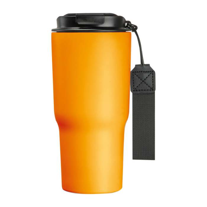Rozsdamentes acél termosz pohár, 550 ml, narancssárga | Reklámajándék, reklámtárgy, céges ajándék, egyedi reklámajándék Reklámajándék | Rozsdamentes acél termosz pohár, 550 ml, narancssárga