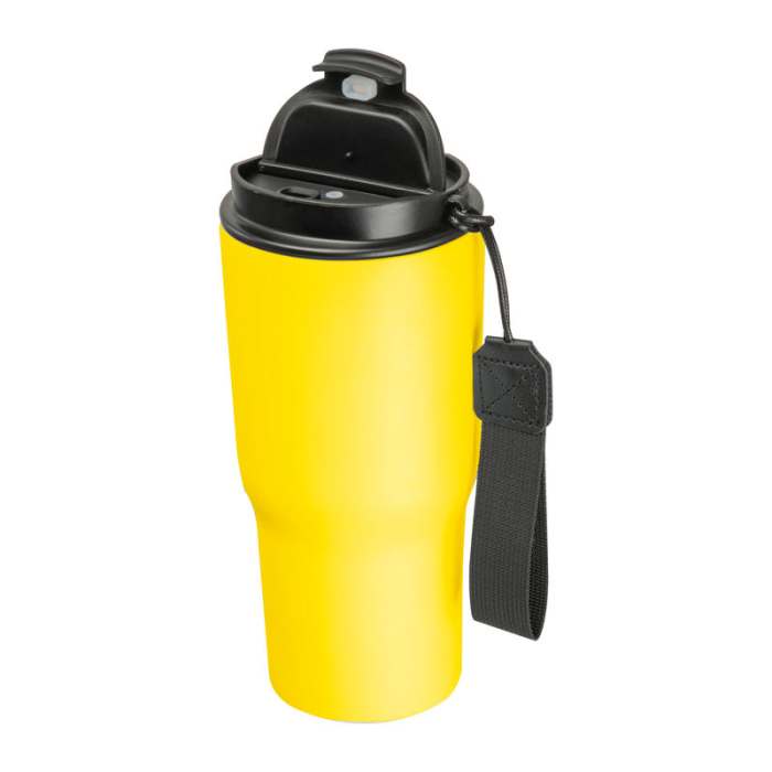Rozsdamentes acél termosz pohár, 550 ml, sárga | Reklámajándék, reklámtárgy, céges ajándék, egyedi reklámajándék Reklámajándék | Rozsdamentes acél termosz pohár, 550 ml, sárga