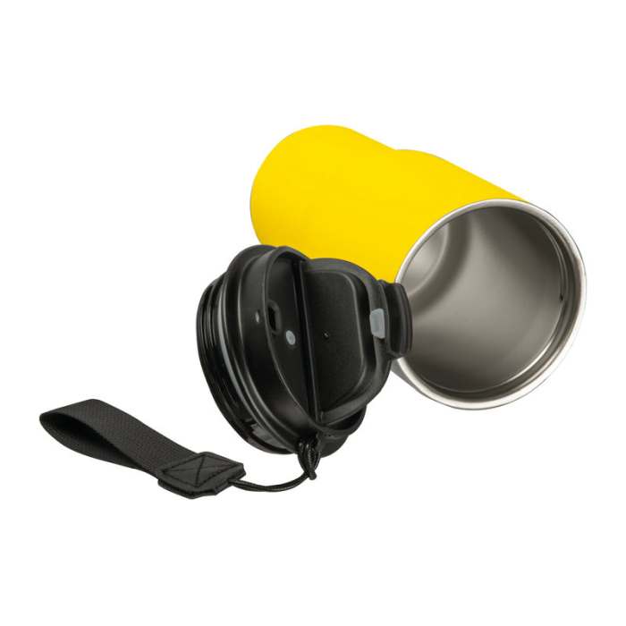 Rozsdamentes acél termosz pohár, 550 ml, sárga | Reklámajándék, reklámtárgy, céges ajándék, egyedi reklámajándék Reklámajándék | Rozsdamentes acél termosz pohár, 550 ml, sárga